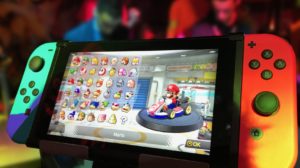 turned on red and green nintendo switch